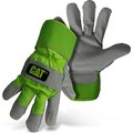 Pip CAT High Visibility Pigskin Leather Palm Gloves, Large, Gray CAT013103L